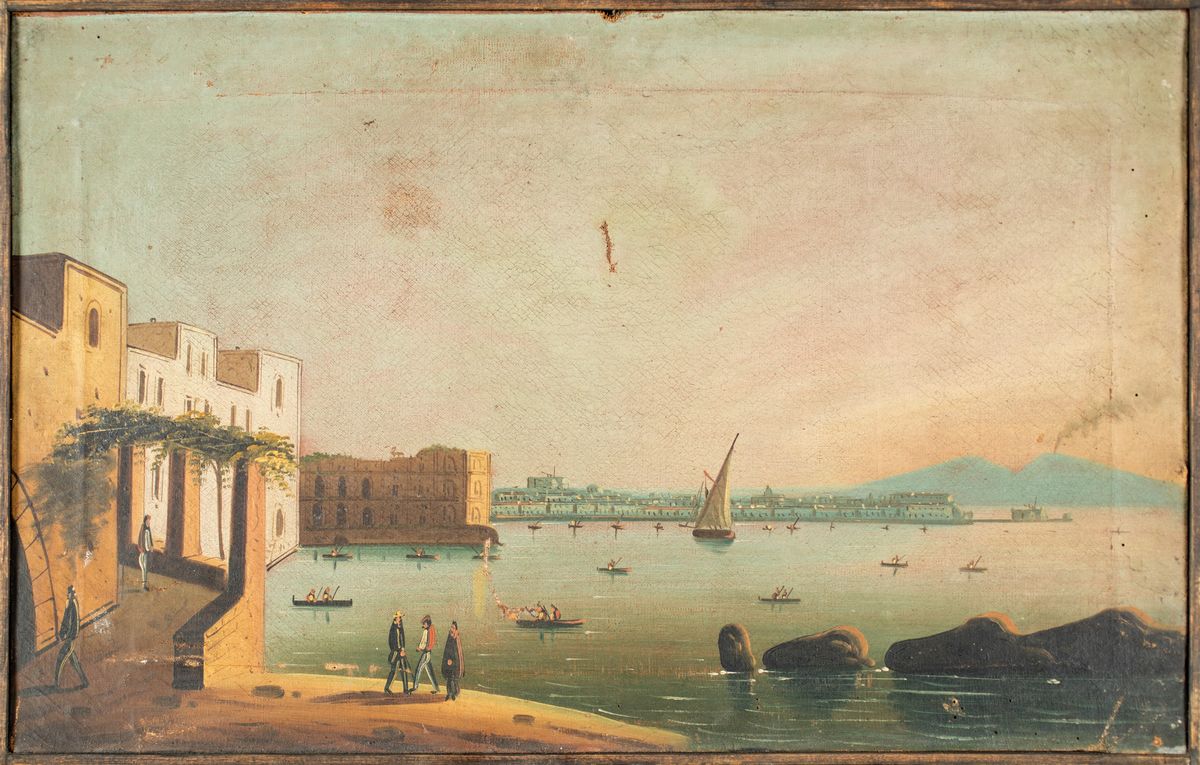 Scuola Napoletana del XIX Secolo - Vedute del Golfo di Napoli