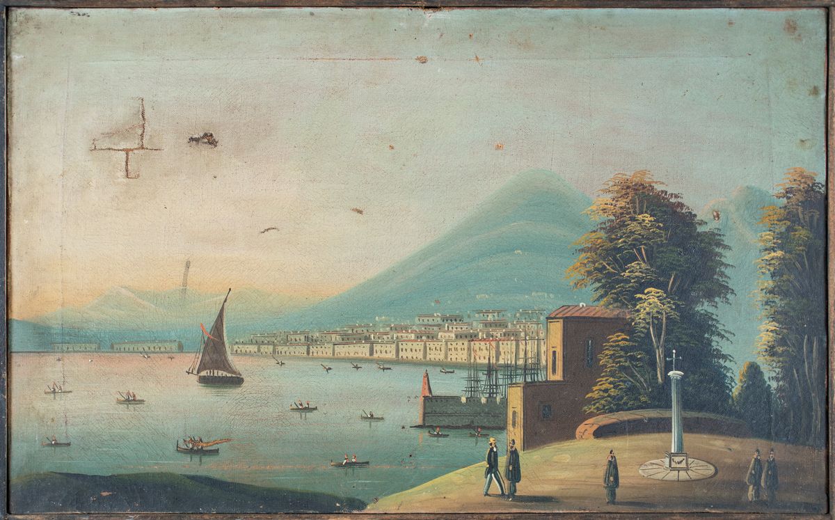 Scuola Napoletana del XIX Secolo - Vedute del Golfo di Napoli