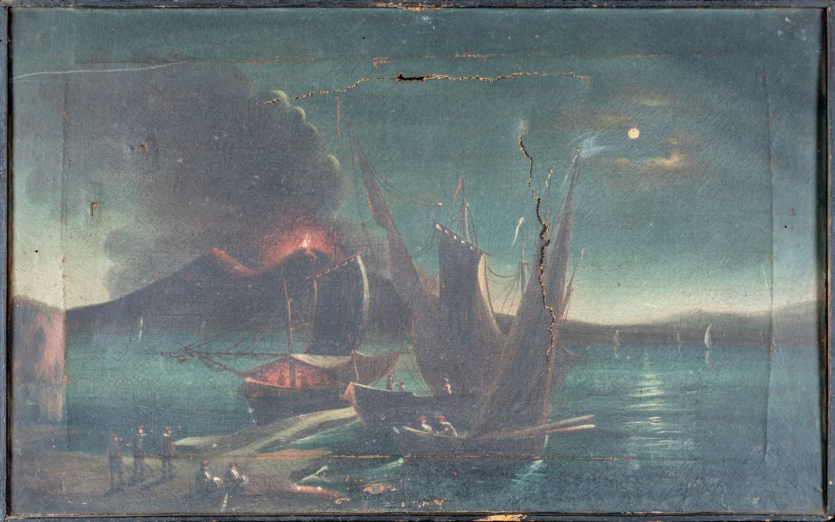 Scuola Napoletana del XIX Secolo - Vedute del Golfo di Napoli