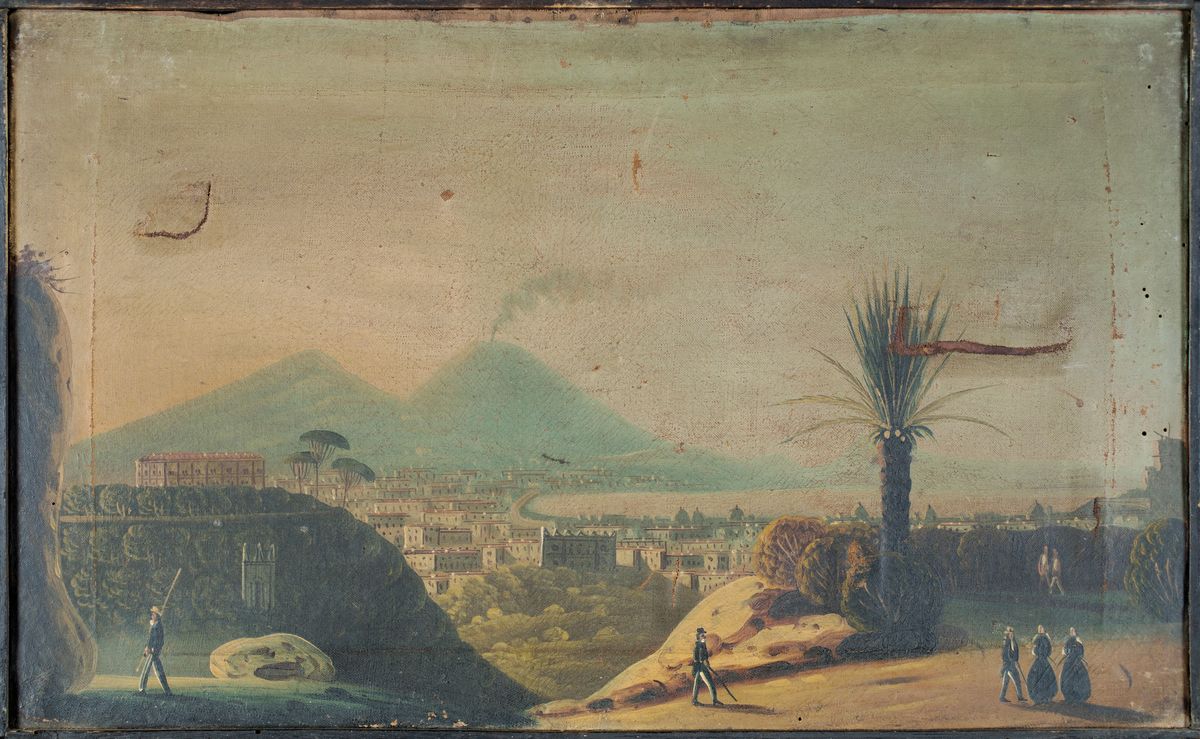 Scuola Napoletana del XIX Secolo - Vedute del Golfo di Napoli