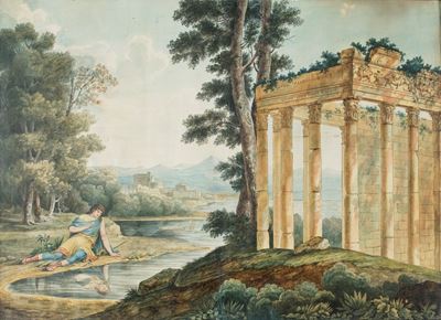 Capriccio Architettonico con Narciso