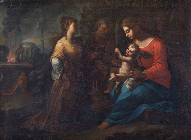 Scuola Romana del XVII Secolo - Matrimonio Mistico di Santa Caterina