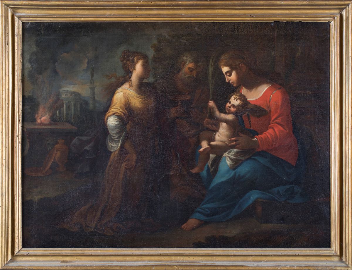 Scuola Romana del XVII Secolo - Matrimonio Mistico di Santa Caterina