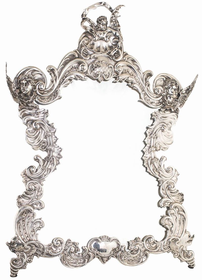 Grande Specchiera da Tavolo in Argento 950/1000, Vienna, 1840 Ca.