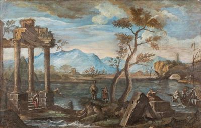 Paesaggio con Rovine e Viandanti