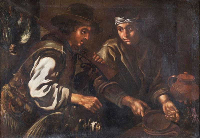 Pittore Caravaggesco del XVII Secolo - Il Ritorno del Cacciatore
