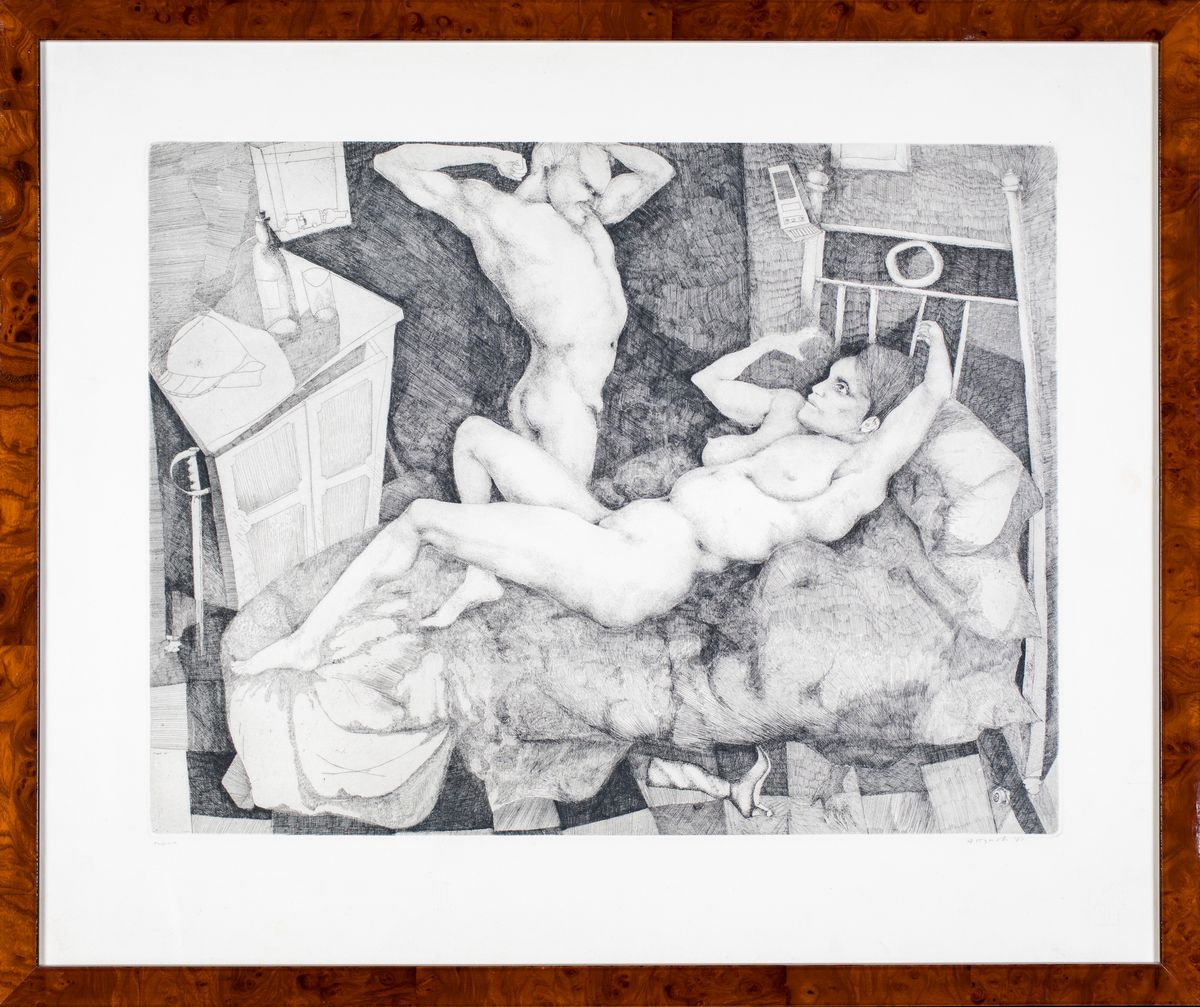 Ugo Attardi - Interno con Nudo di Donna