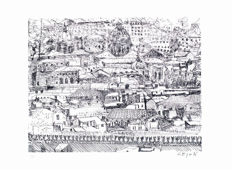 Ugo Attardi - Tetti di Roma