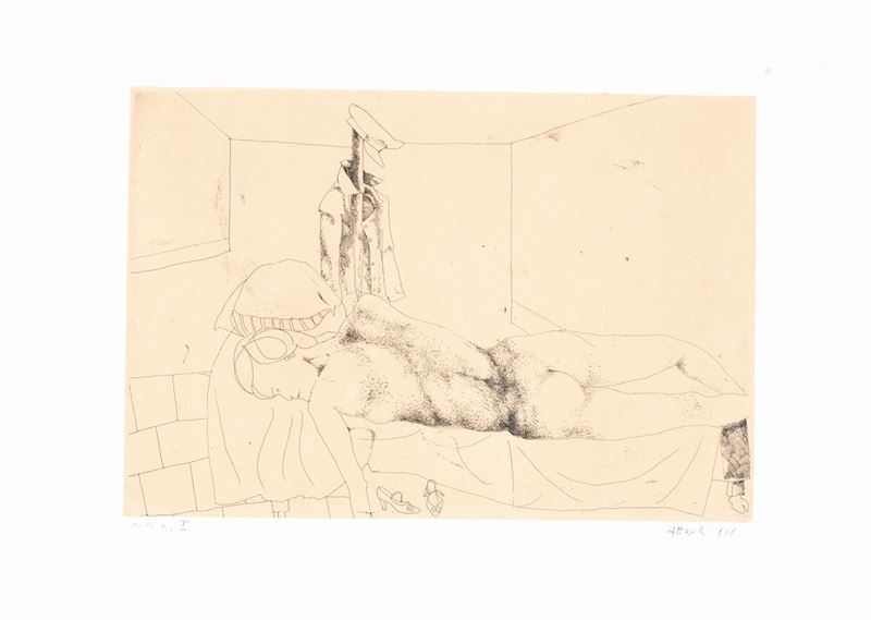 Ugo Attardi - Nudo di Donna con Appendiabiti