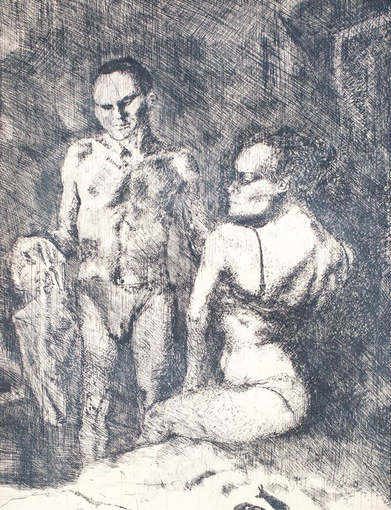 Ugo Attardi - Interno con Figure