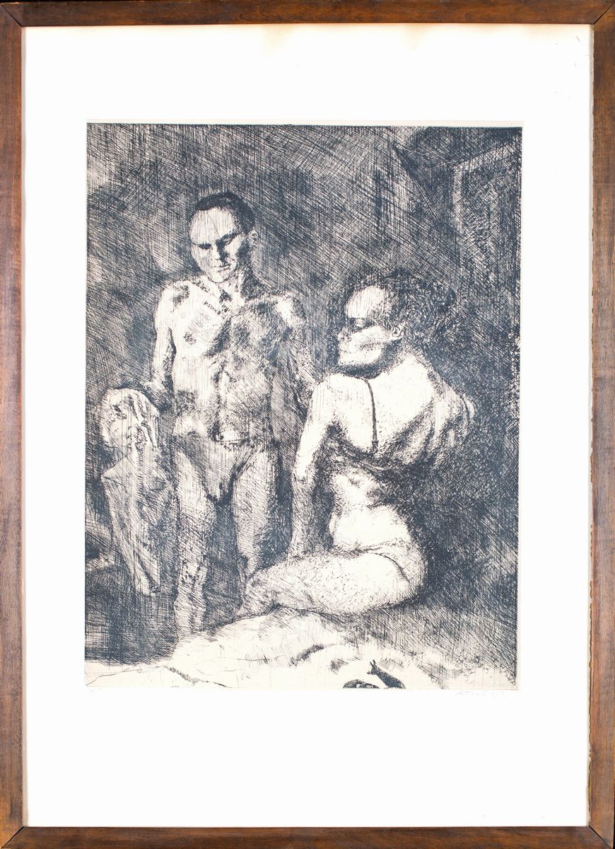 Ugo Attardi - Interno con Figure