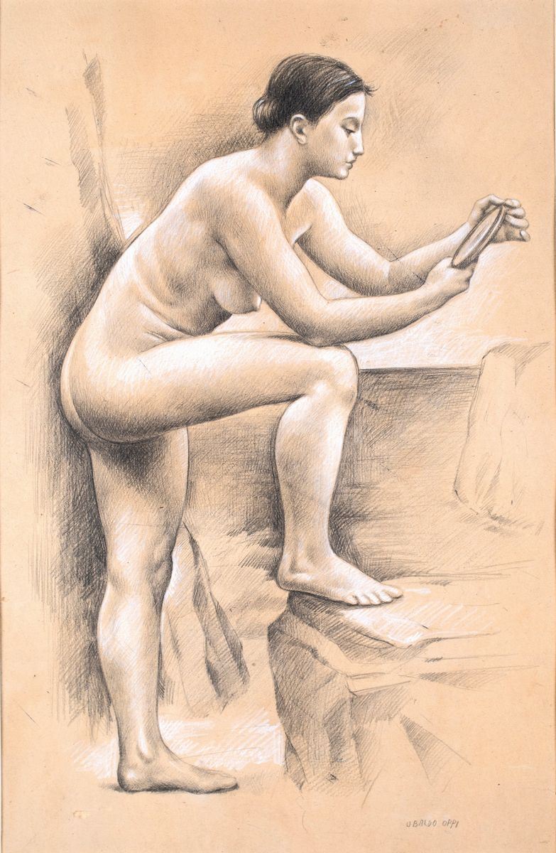 Ubaldo Oppi - Nudo (bozzetto Preparatorio per Giovani Donne al Mare)