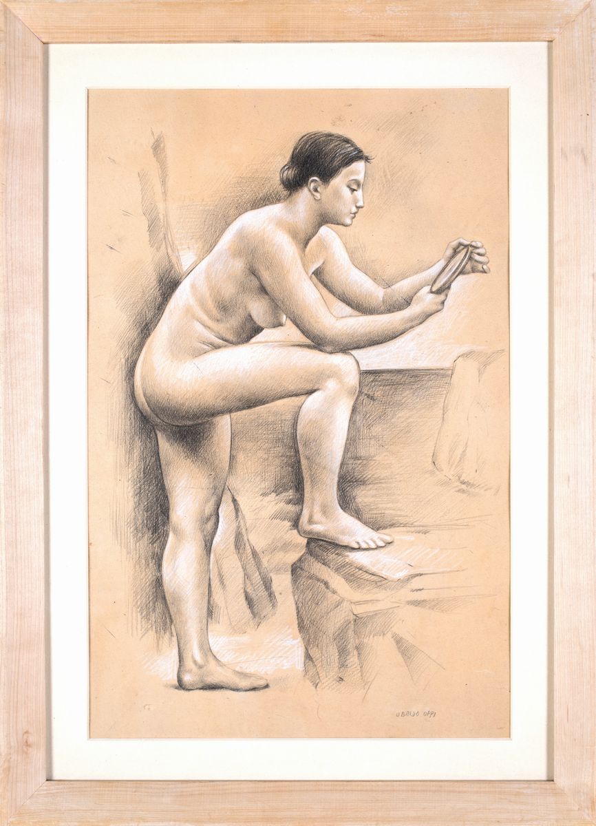 Ubaldo Oppi - Nudo (bozzetto Preparatorio per Giovani Donne al Mare)