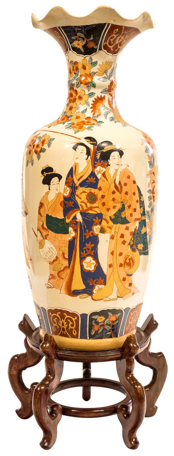 Grande vaso ad anfora in porcellana, Giappone, XX secolo