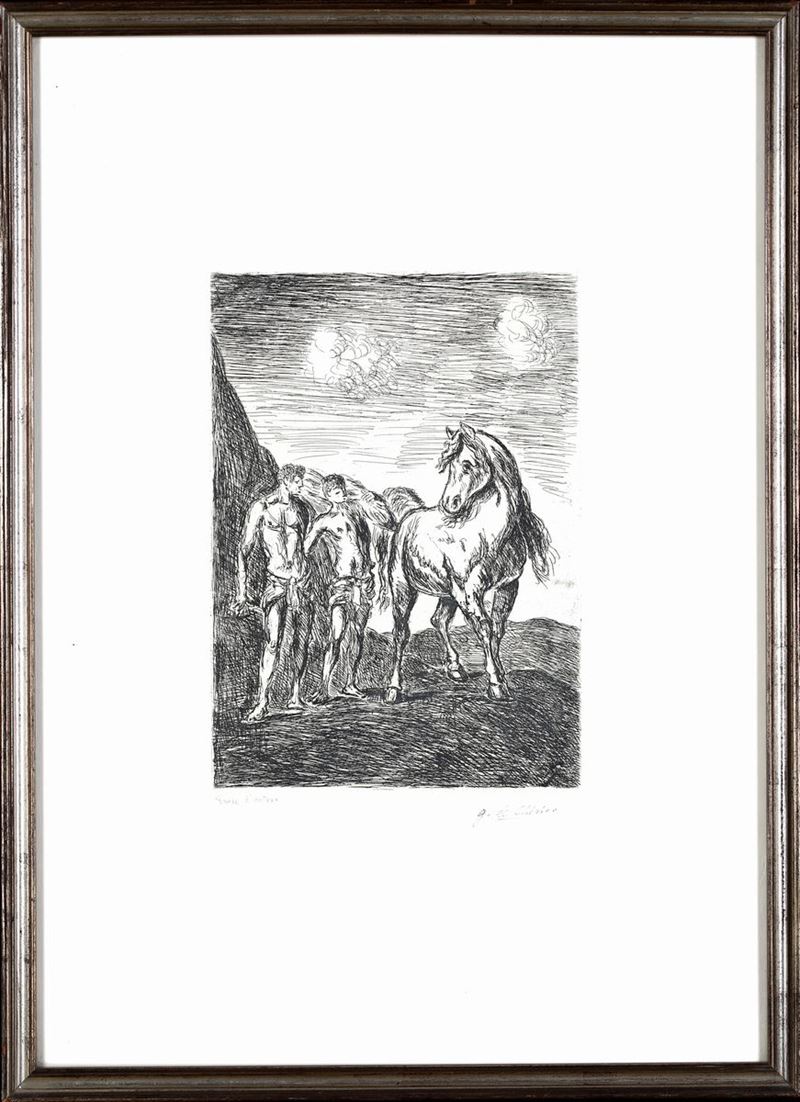 Giorgio De Chirico - Figure e Cavallo