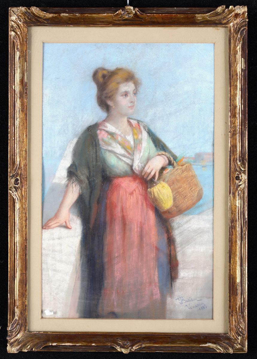 Giuseppe Barison - Donna con Fiasco