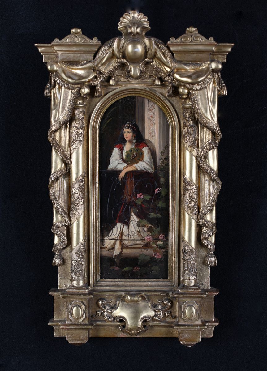 Charles Louis Lucien Muller - A) Donna con Parasole Cinese B) Donna in Abiti Orientali