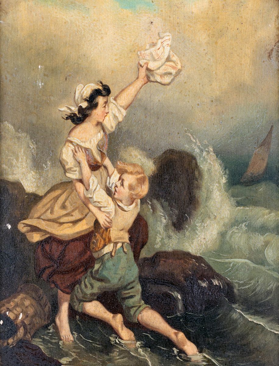 Coppia di Piccole Cornici in Legno Dorato, XIX Secolo