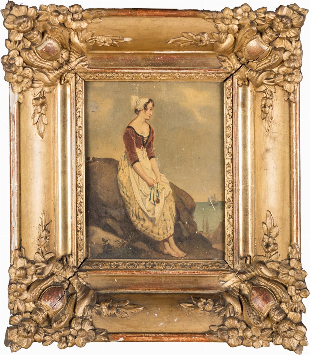 Coppia di Piccole Cornici in Legno Dorato, XIX Secolo