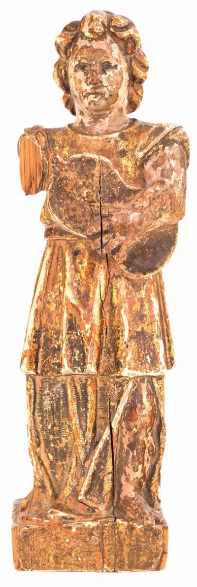 Angelo Musicante in Legno Dorato, XIX Secolo