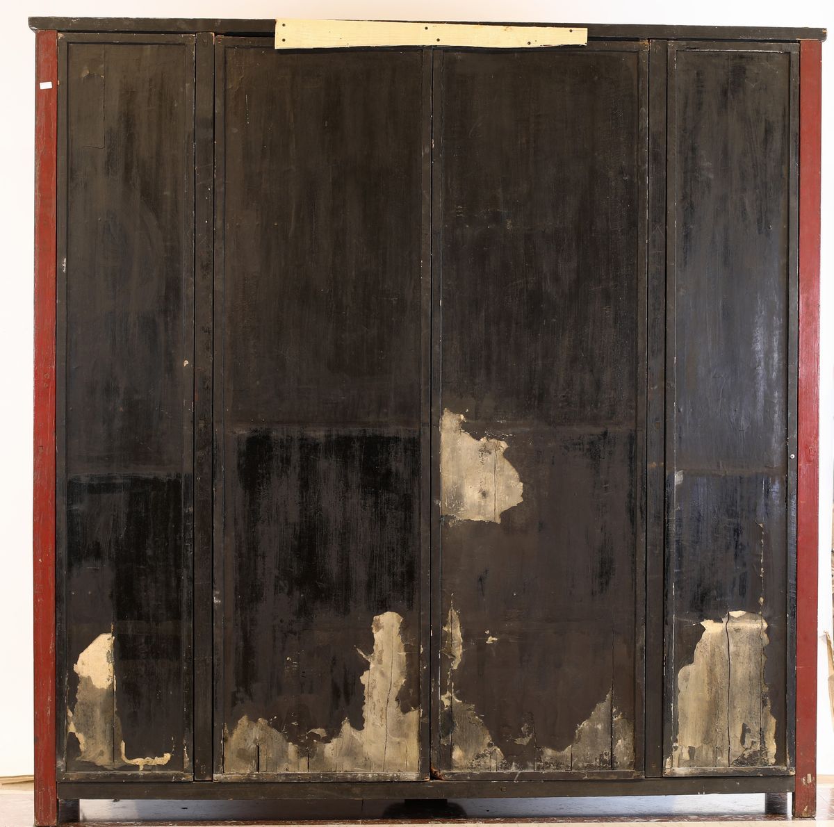 Vetrina in Legno Laccato Rosso, Cina, XIX Secolo