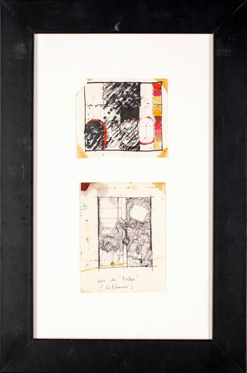 Rodolfo Aricò - Lotto di Due Disegni in Unica Cornice