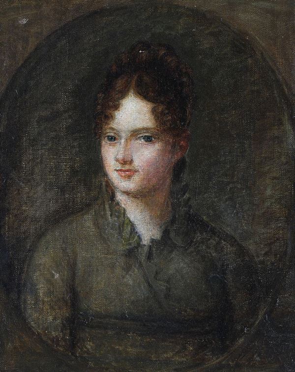 Pittore del XIX secolo - Fanciulla con i capelli raccolti