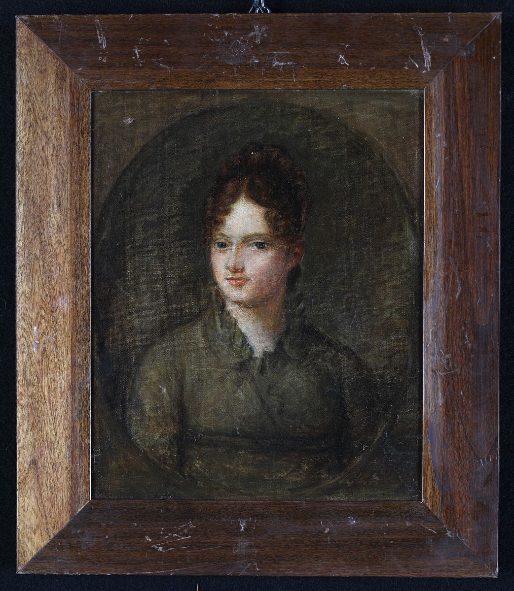 Pittore del XIX Secolo - Fanciulla con i Capelli Raccolti