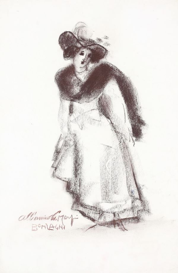 Aroldo Bonzagni - Figura di donna con cappello