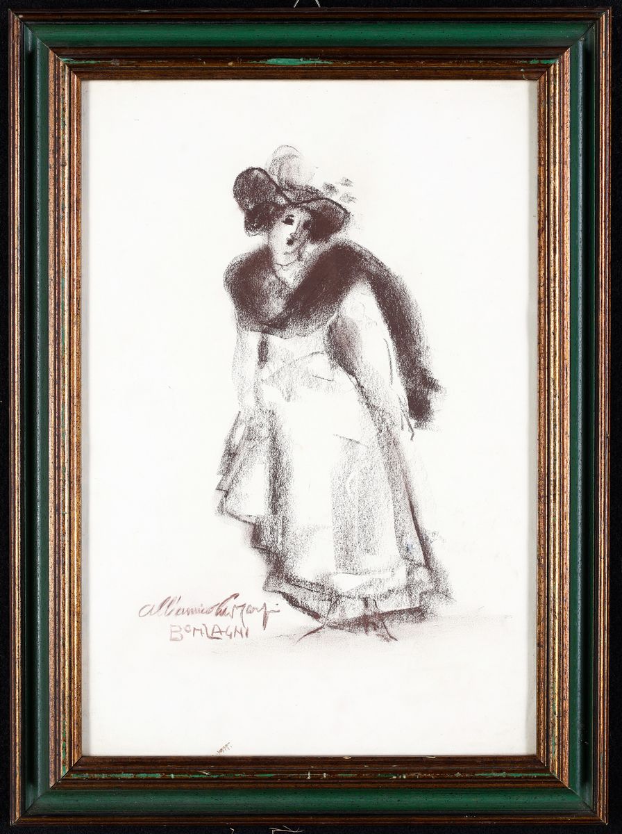 Aroldo Bonzagni - Figura di Donna con Cappello