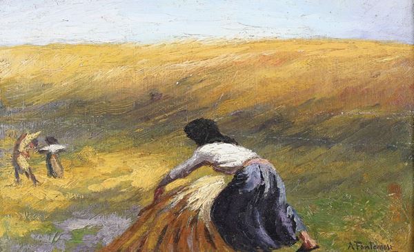 Pittore del XIX secolo - La raccolta del grano