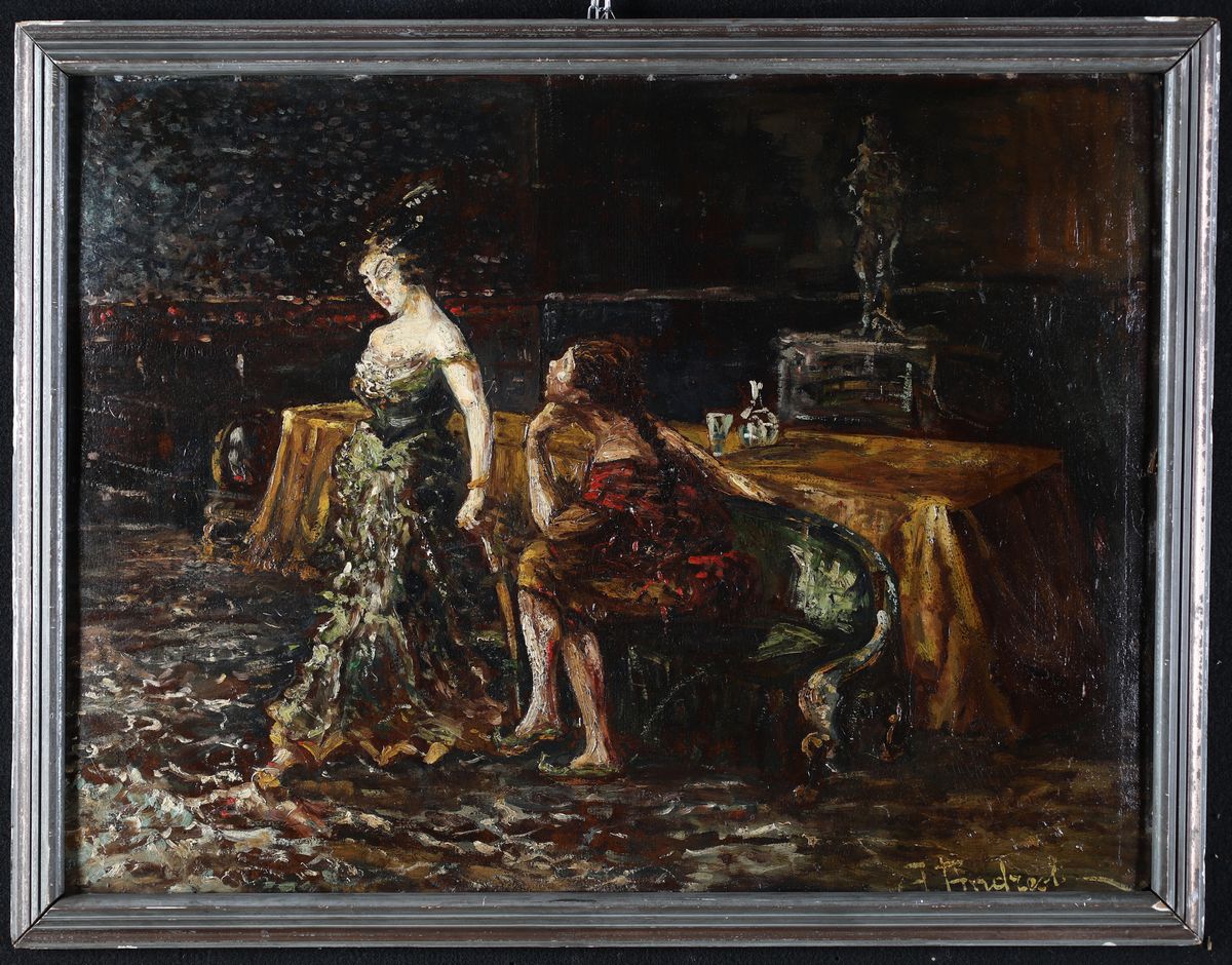 Attilio Andreoli - Interno con Figure