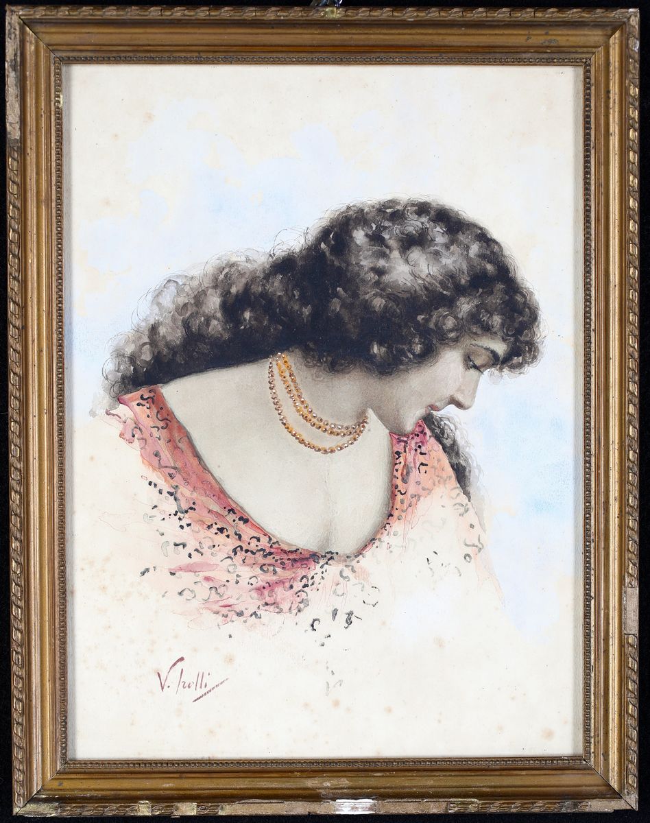 Vincenzo Irolli - Profilo di Donna con Tre Fili di Perle