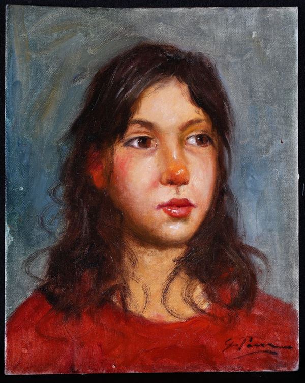 Giovanni Panza - Bambina con maglia rossa