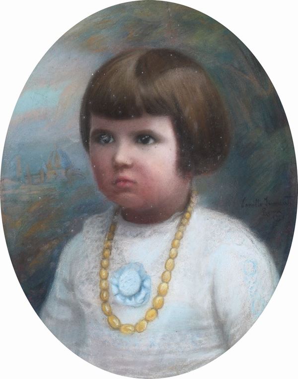 Camillo Innocenti - Bambina con la collana di ambra