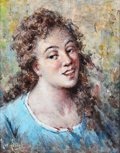 Ragazza con Lunghi Capelli Ricci