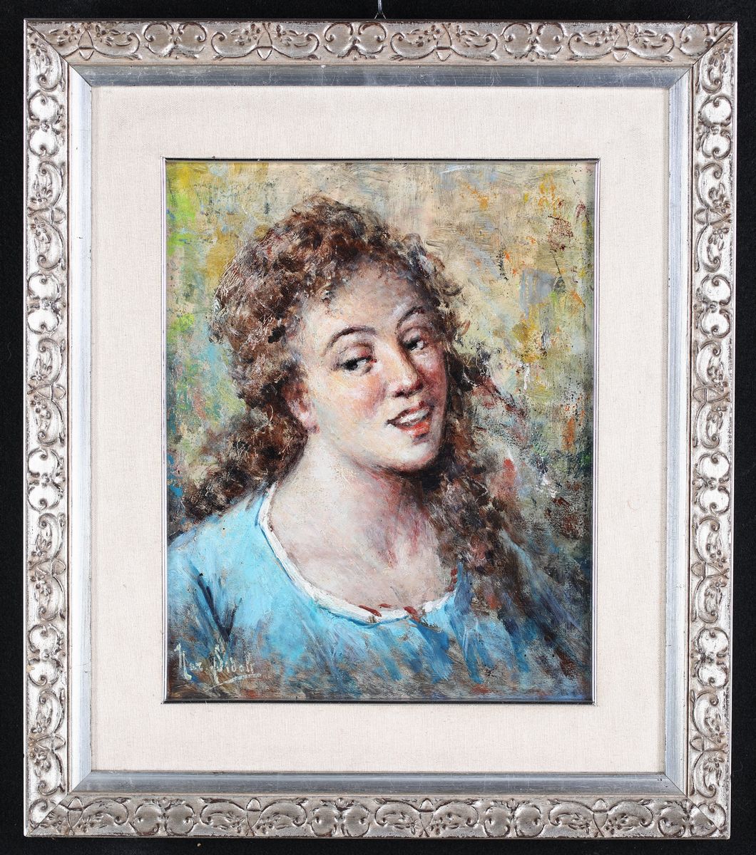 Nazzareno Sidoli - Ragazza con Lunghi Capelli Ricci