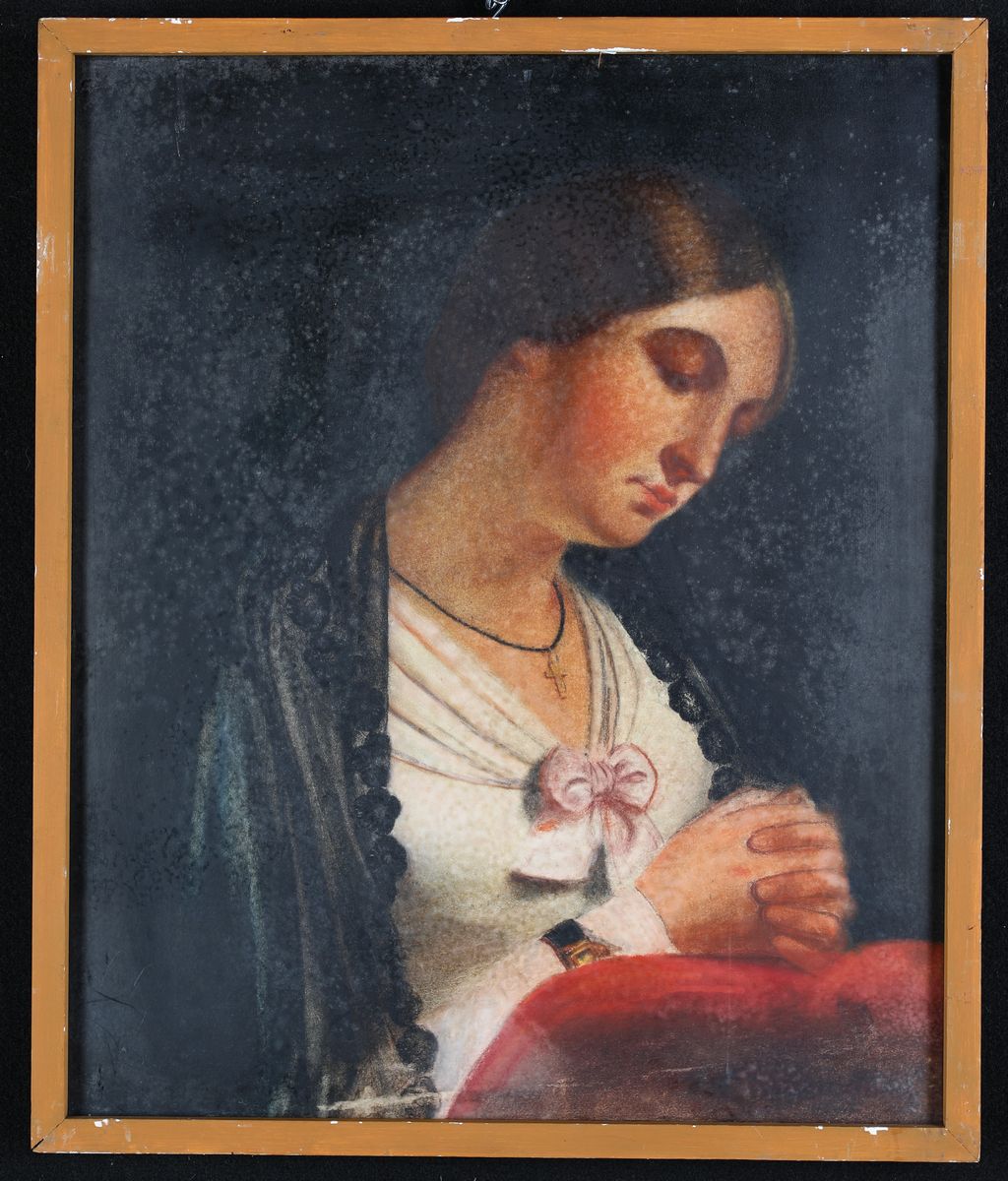 Pittore del XIX/XX Secolo - Ragazza in Preghiera