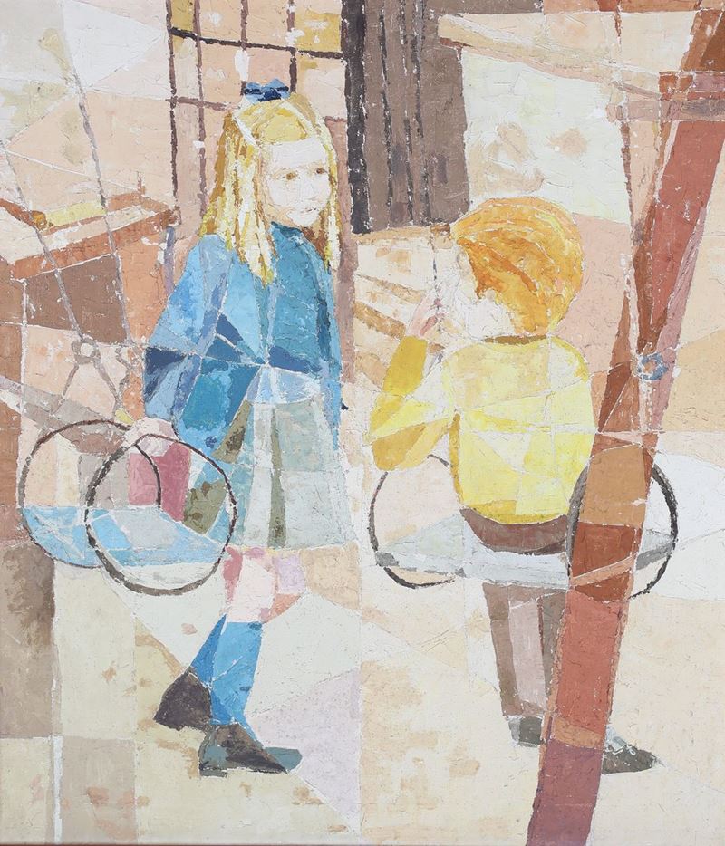 Anonimo del XX Secolo - Bimbi in Altalena