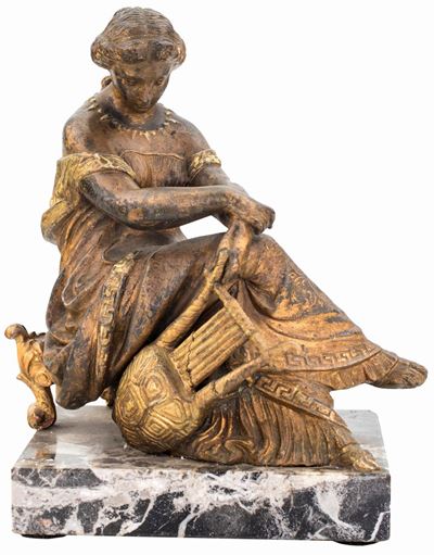 Scultura in Peltro a Patina Dorata, XIX Secolo