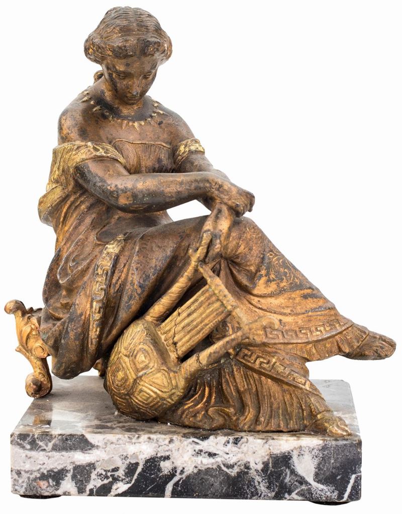 Scultura in Peltro a Patina Dorata, XIX Secolo