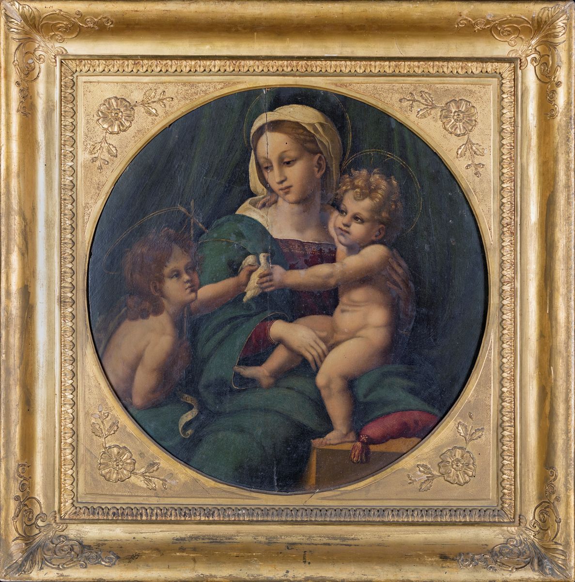 Pittore del XVI Secolo - Madonna Col Bambino e San Giovannino