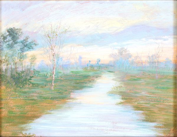 Pittore degli inizi del XX secolo - Paesaggio palustre