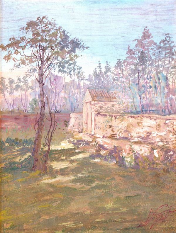 Pittore degli inizi del XX secolo - Scorcio di paese