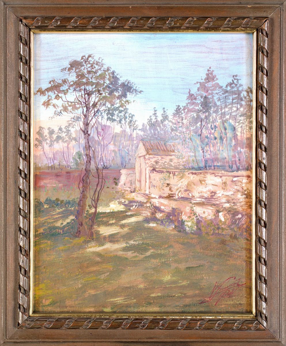 Pittore degli Inizi del XX Secolo - Scorcio di Paese