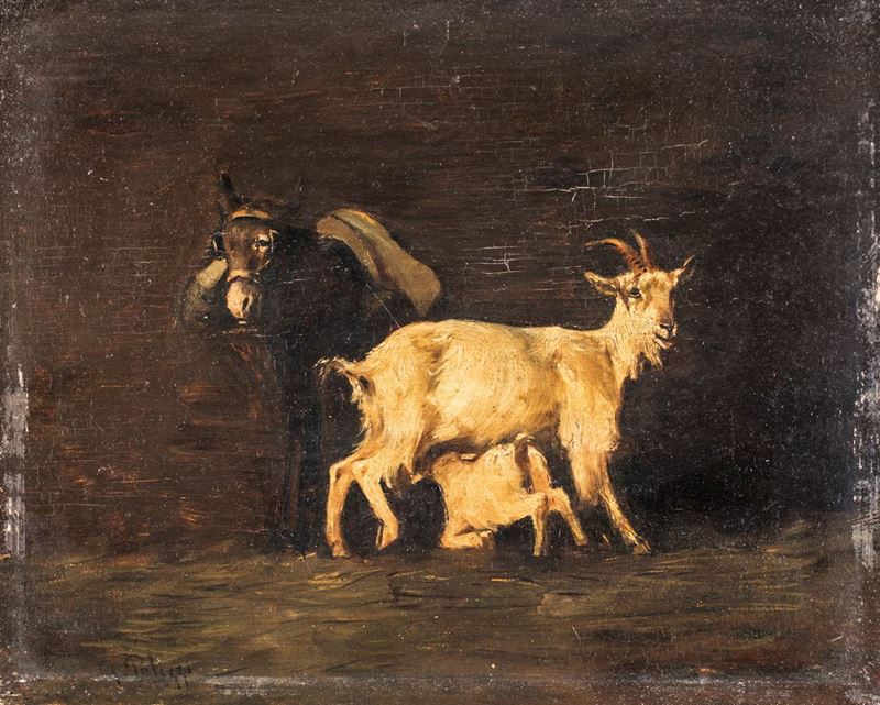 Giuseppe Palizzi - Nella Stalla