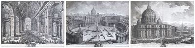 La Basilica di San Pietro in Vaticano. Fronte - Interno - Laterale. Edizione Originale del 1810 C...