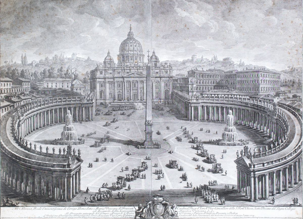 Giuseppe Vasi - La Basilica di San Pietro in Vaticano. Fronte - Interno - Laterale. Edizione Orig...