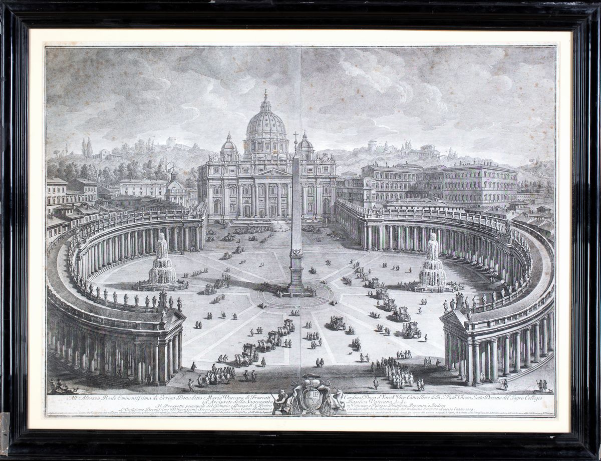 Giuseppe Vasi - La Basilica di San Pietro in Vaticano. Fronte - Interno - Laterale. Edizione Orig...
