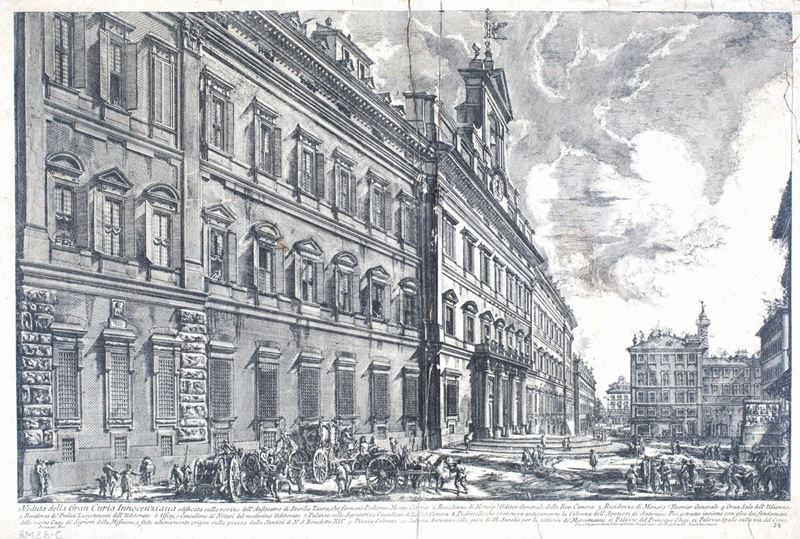 Giovanni Battista Piranesi - Veduta della Gran Curia Innocenziana Edificata sulle Rovine Dell'anf...